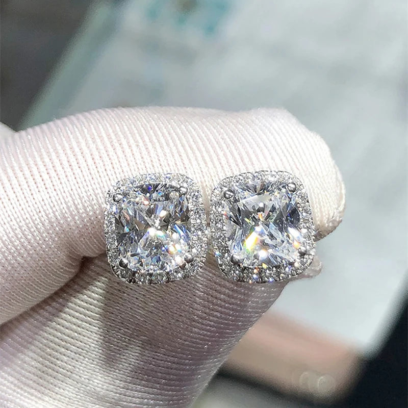 Pendientes de Tuerca de Lujo con Zirconia - Diseño Exquisito CAOSHI