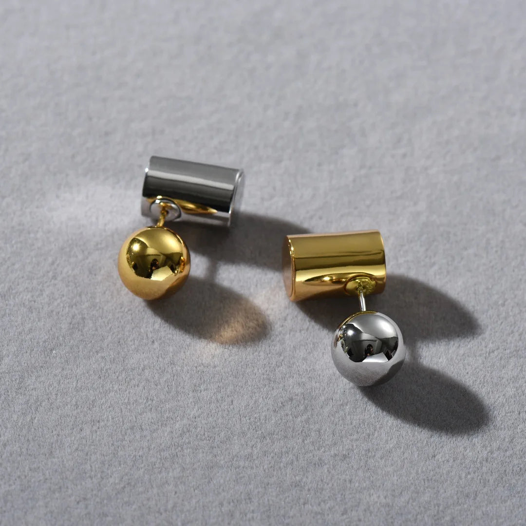 Pendientes Geométricos Oro 18K y Plata 925 - BELLAS