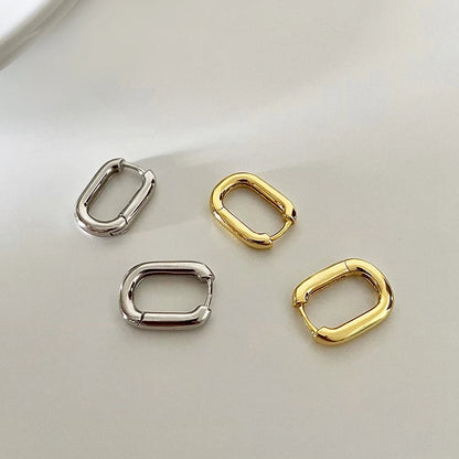 Pendientes Aro U Dorado Estilo Urbano - Zinc Chapado