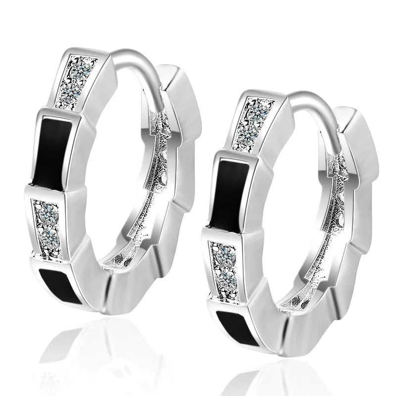 Pendientes de Aro con Zircón Cuadrado Dorado - Plata 925