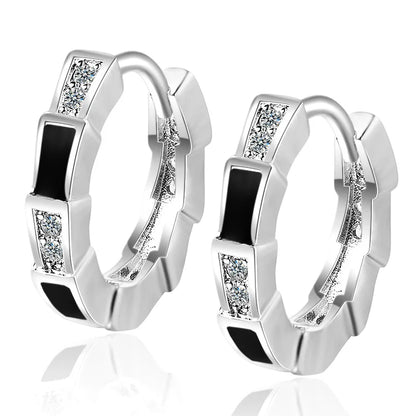 Pendientes de Aro con Zircón Cuadrado Dorado - Plata 925