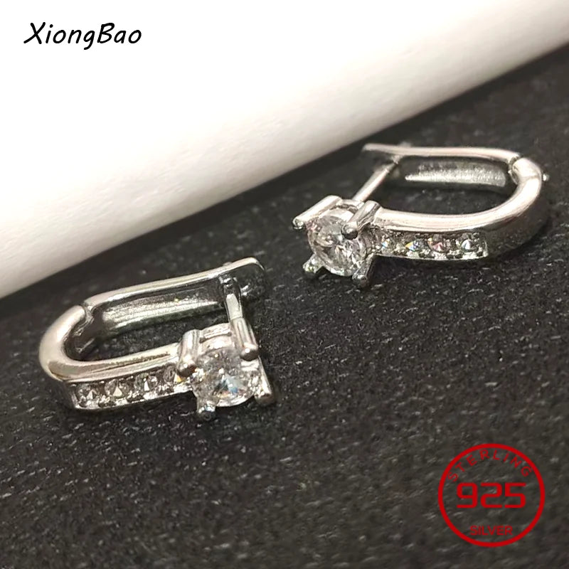 Pendientes de Aro con Zircón Cuadrado Dorado - Plata 925