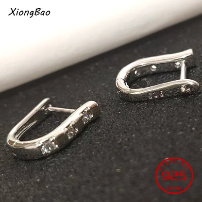 Pendientes de Aro con Zircón Cuadrado Dorado - Plata 925
