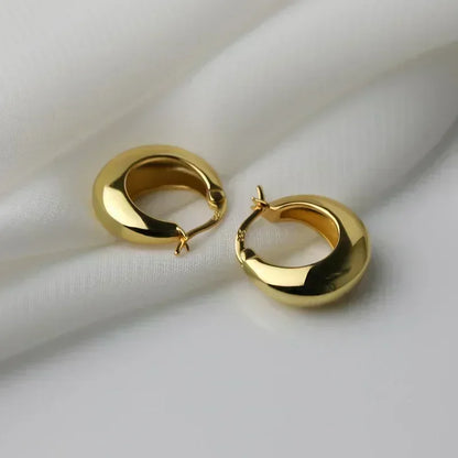 Pendientes Aro Ovalado Minimalista Dorado - 2.3cm