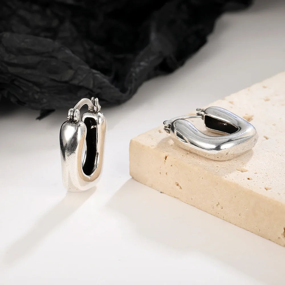 Pendientes de Aro con Zircón Cuadrado Dorado - Plata 925