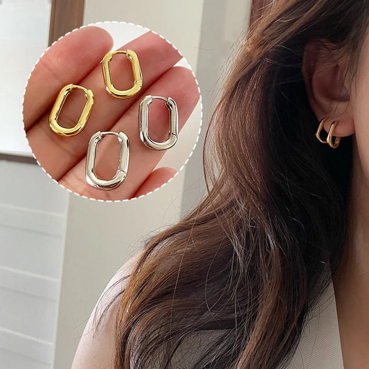 Pendientes Aro U Dorado Estilo Urbano — Zinc Chapado | Tendencia Streetwear