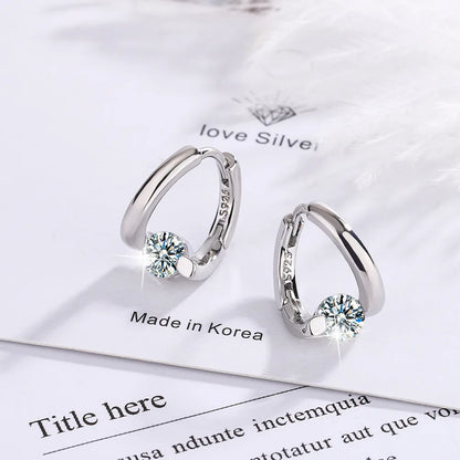 Pendientes de Aro con Zircón Cuadrado Dorado - Plata 925