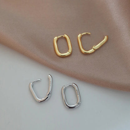 Pendientes Aro U Dorado Estilo Urbano - Zinc Chapado