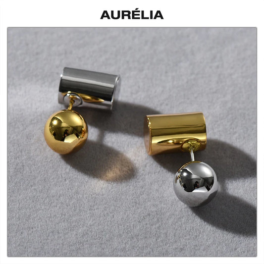 Pendientes Geométricos Oro 18K y Plata 925 — Diseño Bicolor Exclusivo BELLAS
